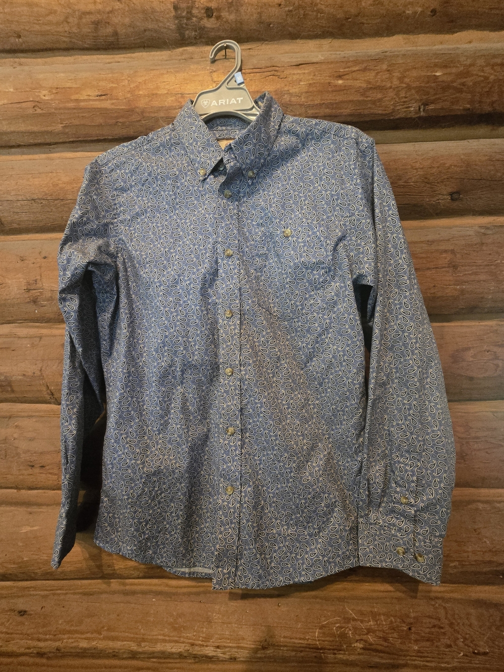 Wrangler Blue Paisley Button-Down Shirt